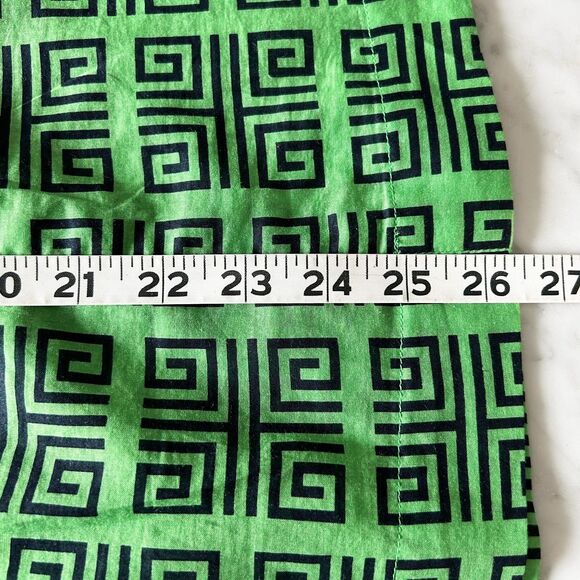 Tory Burch Geometric Tunic Green Black Lace Trim Back Zip - Women's Size 14 - Picture 13 of 13